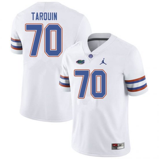 Men's Florida Gators #70 Michael Tarquin NCAA Jordan Brand White Authentic Stitched College Football Jersey VJX7662PM